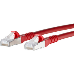 Metz Connect 1308450566-E RJ45 síťové kabely, propojovací kabely CAT 6A S/FTP 0.50 m červená s ochranou 1 ks