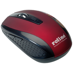 Roline 18.01.1087 Wi-Fi myš bezdrátový optická černá, červená 5 tlačítko  integrovaný scrollpad