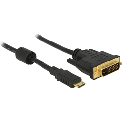 Delock HDMI / DVI kabelový adaptér Zástrčka HDMI Mini-C, DVI-D 24+1pol. Zástrčka 2.00 m černá 83583 s feritovým jádrem, lze šroubovat, pozlacené kontakty HDMI kabel