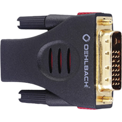 Oehlbach 9070 DVI / HDMI adaptér [1x DVI zástrčka 18+1pólová - 1x HDMI zásuvka] černá pozlacené kontakty