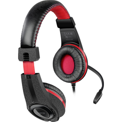 SpeedLink LEGATOS Gaming Sluchátka Over Ear kabelová stereo černá, červená  Dálkový ovladač, regulace hlasitosti, složitelná