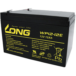 Long WP12-12E WP12-12E olověný akumulátor 12 V 12 Ah olověný se skelným rounem (š x v x h) 151 x 98 x 98 mm plochý konektor 6,35 mm odolné proti více cyklům, nepatrné vybíjení, bezúdržbové