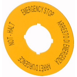 Eaton M22-XBK11 štítek s popisem  (Ø x v) 60 mm x 60 mm NOUZOVÉ ZASATVENÍ (de, en, fr, it)  žlutá 1 ks