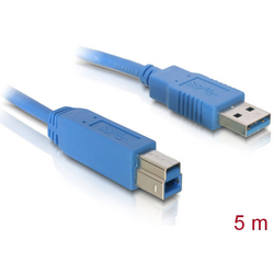 Delock USB kabel USB 3.2 Gen1 (USB 3.0 / USB 3.1 Gen1) USB-A zástrčka, USB-B zástrčka 5.00 m modrá pozlacené kontakty 82582