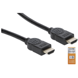 Manhattan HDMI kabel Zástrčka HDMI-A, Zástrčka HDMI-A 3.00 m černá 355353 Audio Return Channel, pozlacené kontakty HDMI kabel