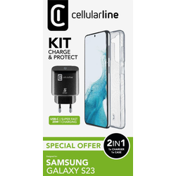 Cellularline  zadní kryt na mobil Samsung Galaxy S23 transparentní, černá