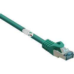 Basetech BT-2270687 RJ45 síťové kabely, propojovací kabely CAT 6A S/FTP 5.00 m zelená s ochranou, samozhášecí 1 ks