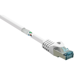 Renkforce RF-5043916 RJ45 síťové kabely, propojovací kabely CAT 6A S/FTP 0.25 m bílá s ochranou, samozhášecí 1 ks