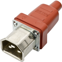 Kalthoff 444010 IEC konektor C15/C16 444 zástrčka, rovná Počet kontaktů: 2 + PE 16 A červená, kov 1 ks