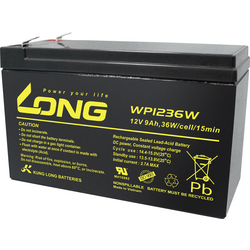 Long WP1236W WP1236W olověný akumulátor 12 V 9 Ah olověný se skelným rounem (š x v x h) 151 x 102 x 65 mm plochý konektor 6,35 mm nepatrné vybíjení, bezúdržbové