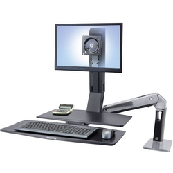 Ergotron WorkFit-A 1násobné držák na stůl pro monitor 25,4 cm (10") - 61,0 cm (24") nastavitelná výška, odkládací místo na klávesnici, naklápěcí, nakláněcí, otočný