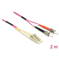 Delock 84686 optické vlákno optické vlákno kabel [1x zástrčka LC - 1x ST zástrčka] 50/125 µ Multimode OM4 2.00 m