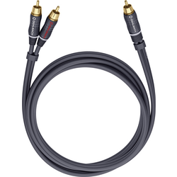 Oehlbach 23703 cinch audio Y kabel [2x cinch zástrčka - 1x cinch zástrčka] 3.00 m antracitová pozlacené kontakty