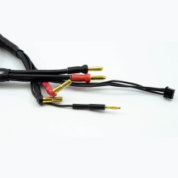 2S černý nabíjecí kabel G4/G5 v černé ochranné punčoše - dlouhý 60cm - (4mm, 3-pin XH) Ultimate Racing
