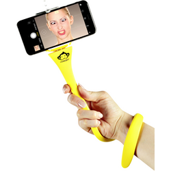 Monkeystick SELMONKEYY selfie tyč žlutá s Bluetooth, vč. držáku smartphonu