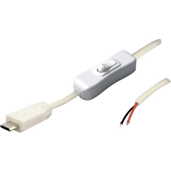BKL electronic MUSB 10080117 - micro USB kabelová zástrčka se spínačem, bílá zástrčka, rovná 2pólový, obsazený 10080117 BKL Electronic Množství: 1 ks