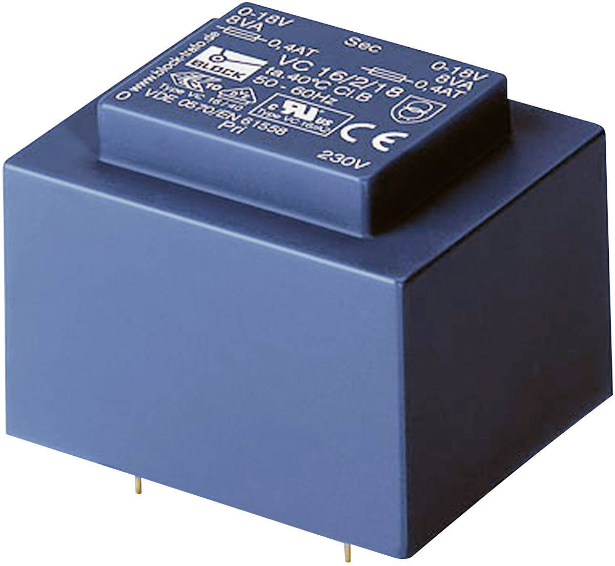 Transformátor do DPS Block EI 48/16,8, 230 V/2x 15 V, 2 x 333 mA, 10 VA