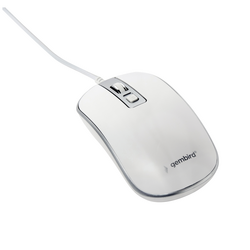 Gembird  Wi-Fi myš kabelový optická bílá, stříbrná 4 tlačítko 800 dpi, 1000 dpi, 1200 dpi