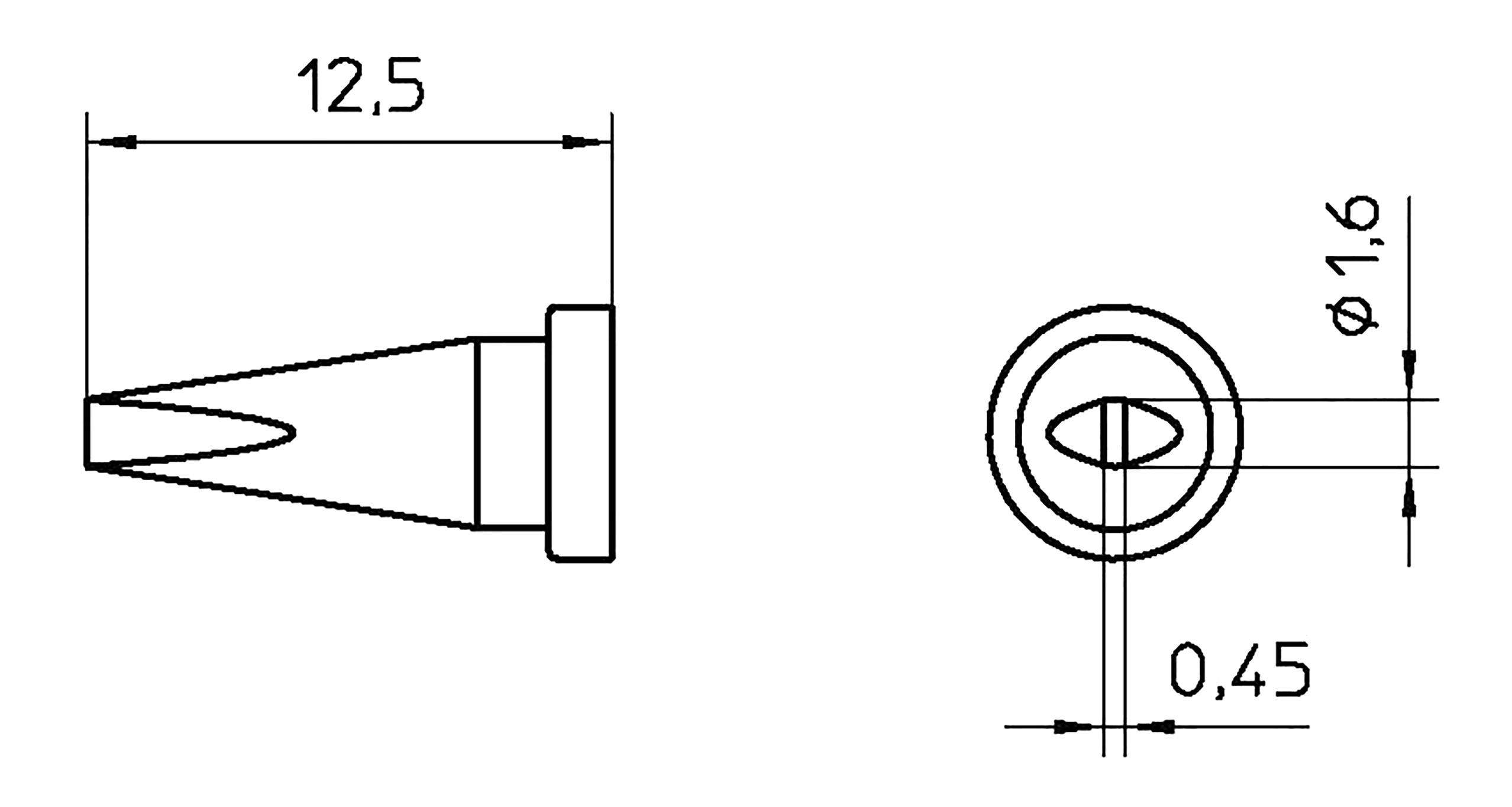 Dlátový pájecí hrot Weller T0054451699 LT ASL, Velikost hrotů 0.45 mm, 13 mm, 1 ks