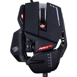 MadCatz R.A.T. 6+ Ergonomická herní myš USB optická černá 11 tlačítko 12000 dpi s podsvícením, ergonomická, úprava hmotnosti, podložka pod zápěstí, integrovaná profilová paměť