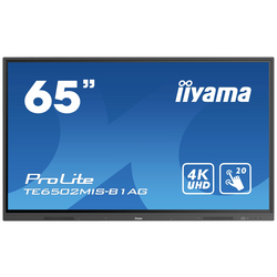 Iiyama ProLite TE6502MIS-B1AG velkoformátový displej 165.1 cm (65 palec) 3840 x 2160 Pixel Android™, interní paměť, integrován reproduktor, vícedotkový (Multi-Touch), Design s "tenkým rámečkem", Režim kiosku, Funkce Media Playback, světelný senzor,