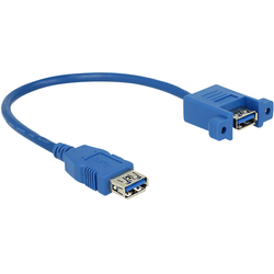 Delock USB kabel USB 3.2 Gen1 (USB 3.0 / USB 3.1 Gen1) USB-A zásuvka, USB-A zásuvka 0.25 m modrá 85111