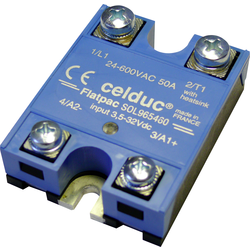 celduc® relais polovodičové relé SOL965460 60 A Spínací napětí (max.): 600 V/AC, 600 V/DC spínání při nulovém napětí 1 ks