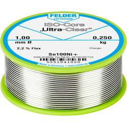 Felder Löttechnik ISO-Core "Ultra-Clear" Sn100Ni+ bezolovnatý pájecí cín cívka Sn99,25Cu0,7Ni0,05 0.250 kg 1 mm