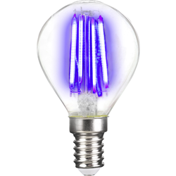 LightMe LM85311 LED Energetická třída (EEK2021) G (A - G) E14 kapkový tvar 4 W modrá (Ø x d) 45 mm x 78 mm vlákno 1 ks