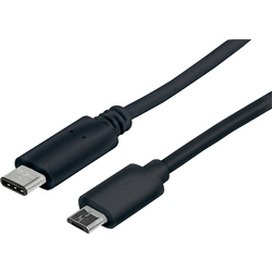 Manhattan USB kabel USB 2.0 USB-C ® zástrčka, USB Micro-B zástrčka 1.00 m černá UL certifikace 353311