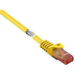 Basetech BT-2270698 RJ45 síťové kabely, propojovací kabely CAT 6 U/UTP 5.00 m žlutá s ochranou, bez halogenů 1 ks