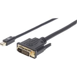 Manhattan Mini-DisplayPort  / DVI kabelový adaptér Mini DisplayPort konektory, DVI-D 24+1pol. Zástrčka 1.80 m černá 152150 fóliové stínění, kulatý, UL certifikace, pozlacené kontakty Kabel DisplayPort