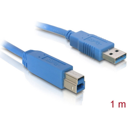 Delock USB kabel USB 3.2 Gen1 (USB 3.0 / USB 3.1 Gen1) USB-A zástrčka, USB-B zástrčka 1.00 m modrá pozlacené kontakty 82580