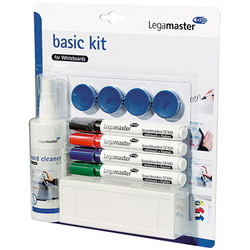 Legamaster 7-125100 basic Kit for Whiteboards popisovač na bílé tabule  černá, modrá, červená, zelená vč. mazací houby, čistícího prostředku, magnetů 4 ks/bal.