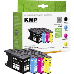 KMP Ink set náhradní Brother LC-1280, LC1280XLVALBPDR, LC-1280XL kompatibilní kombinované balení černá, azurová, purppurová, žlutá B59VX 1524,4005