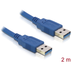 Delock USB kabel USB 3.2 Gen1 (USB 3.0 / USB 3.1 Gen1) USB-A zástrčka, USB-A zástrčka 2.00 m modrá pozlacené kontakty 82535