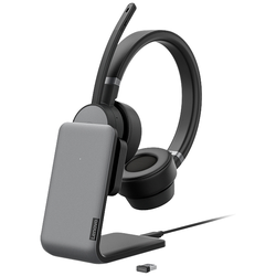Lenovo Go Wireless Sluchátka Over Ear Bluetooth® stereo šedá Potlačení hluku regulace hlasitosti, Vypnutí zvuku mikrofonu