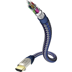 Inakustik HDMI kabel Zástrčka HDMI-A, Zástrčka HDMI-A 1.50 m stříbrnomodrá 00423015 Audio Return Channel, pozlacené kontakty, opletený, Ultra HD (4K) HDMI HDMI kabel