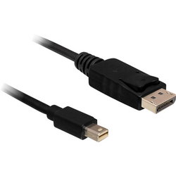 Delock Mini-DisplayPort  / DisplayPort kabelový adaptér Mini DisplayPort konektory, Konektor DisplayPort 5.00 m černá 83479  Kabel DisplayPort
