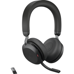 Jabra Evolve2 75 telefon Sluchátka Over Ear Bluetooth®, kabelová stereo černá Redukce šumu mikrofonu regulace hlasitosti, Vypnutí zvuku mikrofonu, Indikátor nabití