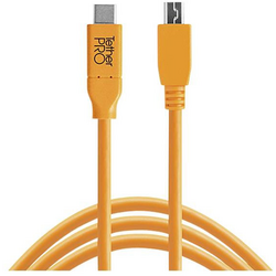 Tether Tools USB kabel  USB-C ® zástrčka, USB Micro-B 3.0 zástrčka  4.60 m oranžová  CUC2515-ORG