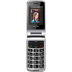 beafon SL595 mobilní telefon - véčko černá, stříbrná