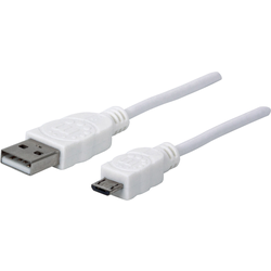 Manhattan USB kabel USB 2.0 USB-A zástrčka, USB Micro-B zástrčka 1.80 m bílá UL certifikace 324069
