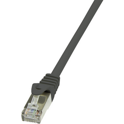 LogiLink CP2023S RJ45 síťové kabely, propojovací kabely CAT 6 F/UTP 0.50 m černá s ochranou 1 ks