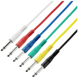Adam Hall 3 STAR IPP 0090 SET audio kabel [6x jack zástrčka 6,3 mm (mono) - 6x jack zástrčka 6,3 mm (mono)] 0.90 m bílá, červená, modrá, zelená, žlutá, černá