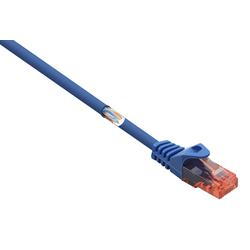 Basetech BT-2270715 RJ45 síťové kabely, propojovací kabely CAT 6 U/UTP 0.15 m modrá s ochranou, bez halogenů 1 ks