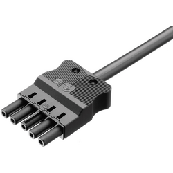 Adels-Contact AC 166 ALCGB/515 100 síťový připojovací kabel síťová zásuvka - kabel s otevřenými konci Počet kontaktů: 4 + PE černá  1 ks