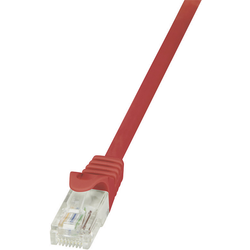 LogiLink CP1014U RJ45 síťové kabely, propojovací kabely CAT 5e U/UTP 0.25 m červená s ochranou 1 ks