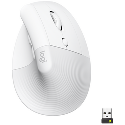 Logitech Lift Vertical Ergonomic Mouse Bezdrátová ergonomická myš Bluetooth®, bezdrátový optická bílá 6 tlačítko 4000 dpi ergonomická
