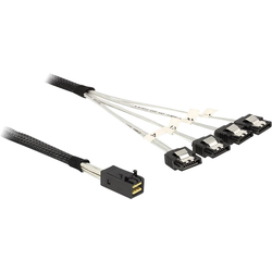Delock pevný disk kabel [1x Mini SAS zásuvka (SFF-8643) - 4x SATA zástrčka 7-pólová] 0.50 m černá